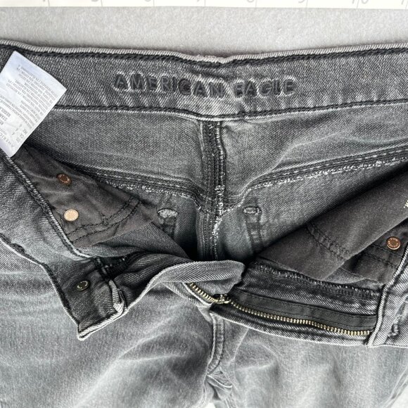 American Eagle Jeans Womens 6 Distressed Mom Jeans Black Pants Denim - Picture 6 of 7
